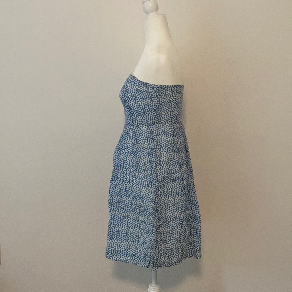 J. Crew Sky Blue Strapless Pleated Sundress - Picture 3 of 5